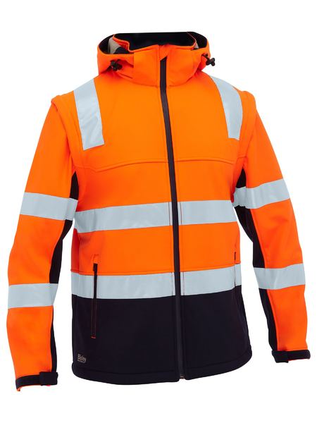 BJ6078T - Bisley - Hi-Viz Taped Two Tone 3 in 1 Soft Shell Jacket