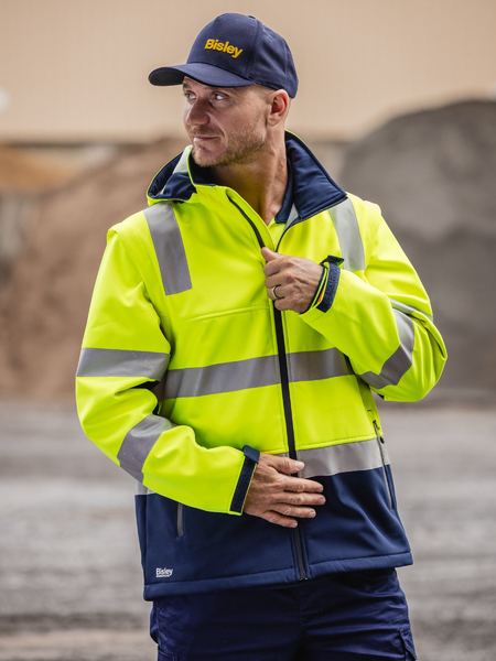 BJ6078T - Bisley - Hi-Viz Taped Two Tone 3 in 1 Soft Shell Jacket