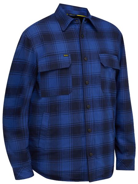 BJ6101 - Bisley - Shacket with Sherpa Lining Blue Check