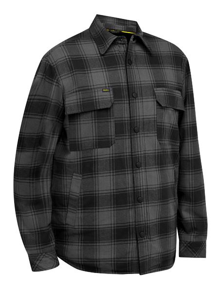 BJ6101 - Bisley - Shacket with Sherpa Lining Charcoal Check