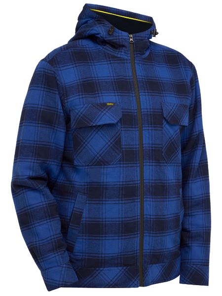 BJ6102 - Bisley - Zip Hoodie with Sherpa Lining Blue Check