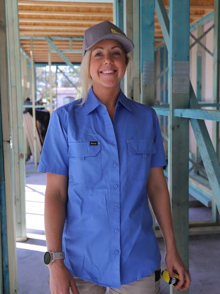 BL1414 - Bisley - Women's Airflow Ripstop Cotton Short sleeve Shirt - Blue