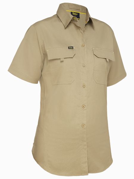 BL1414 - Bisley - Women's Airflow Ripstop Cotton Short sleeve Shirt - Khaki