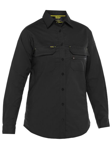 BL6490 -  Bisley - Womens Airflow Stretch Airflow Ripstop Shirt - Import Colours - Black