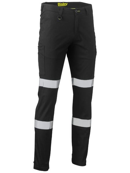 BPC6008T - Bisley - Taped Biomotion Stretch Cotton Drill Cargo Pants - Black