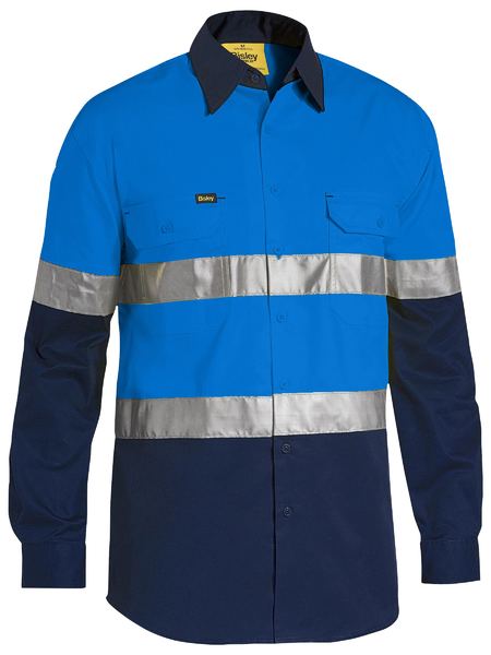 BS6696T - Bisley - Taped 2 Tone Hi-Vis Recycled Drill Shirt