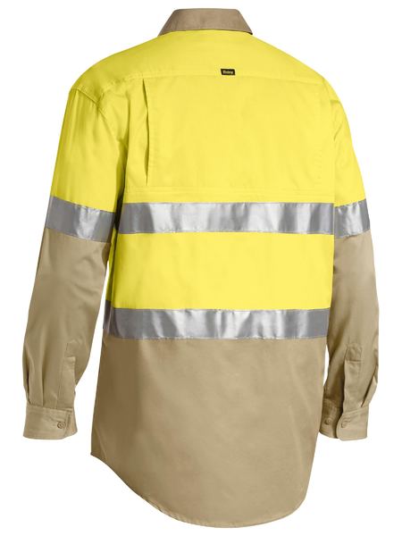 BS6696T - Bisley - Taped 2 Tone Hi-Vis Recycled Drill Shirt