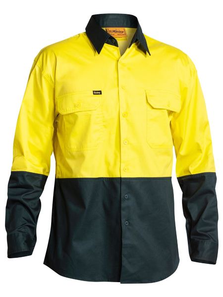 BS6895 - Bisley - Hi-Vis Cool lightweight 155g Long Sleeve Drill Shirt - Import Colour