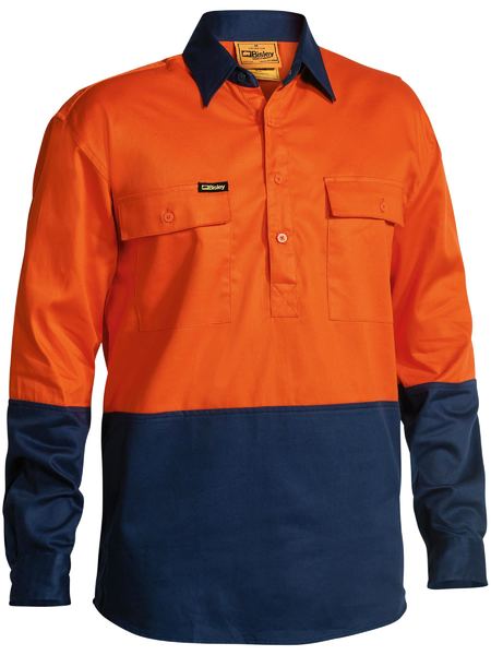 BSC6267 - Bisley - Hi-Vis Closed Front Drill Shirt 190g