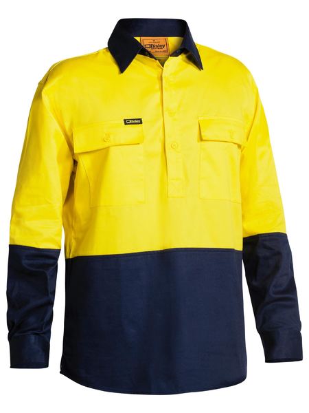BSC6267 - Bisley - Hi-Vis Closed Front Drill Shirt 190g