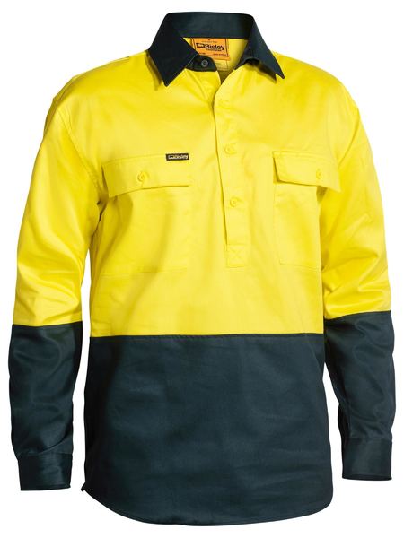 BSC6267 - Bisley - Hi-Vis Closed Front Drill Shirt 190g 
