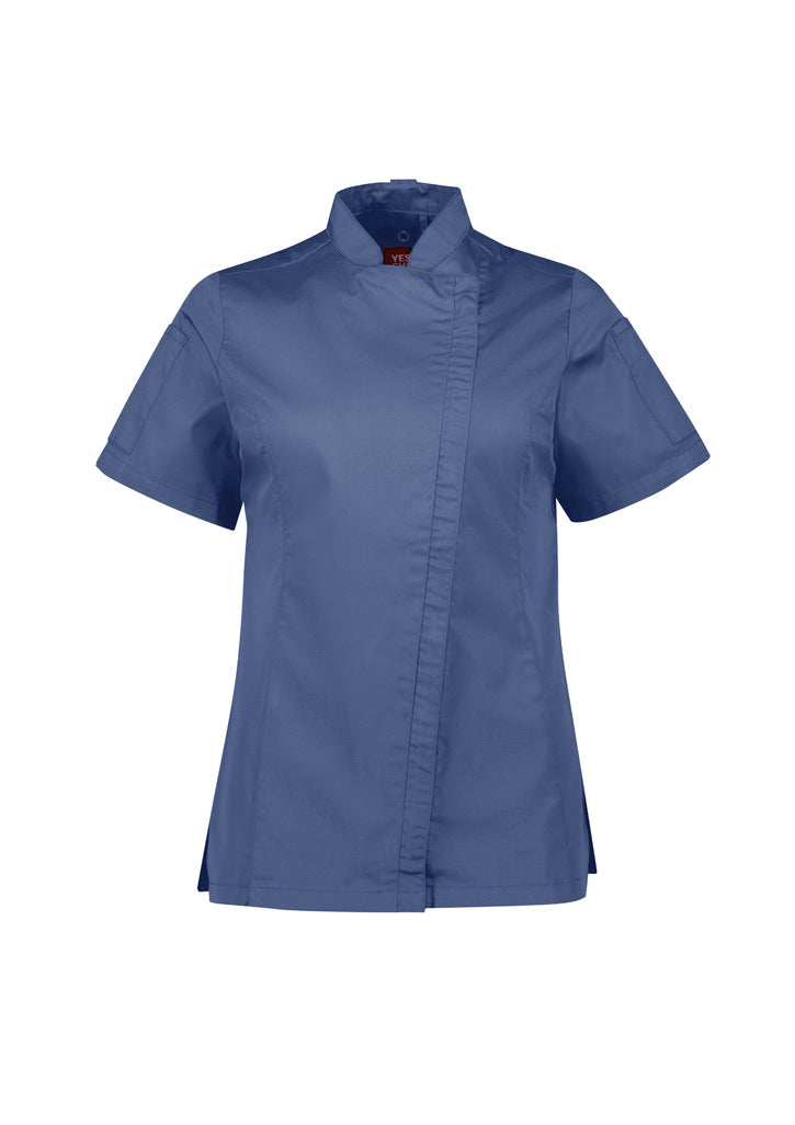 CH330LS - Biz Collection - Alfresco Womens Short Sleeve Chef Jacket Grey Smoke