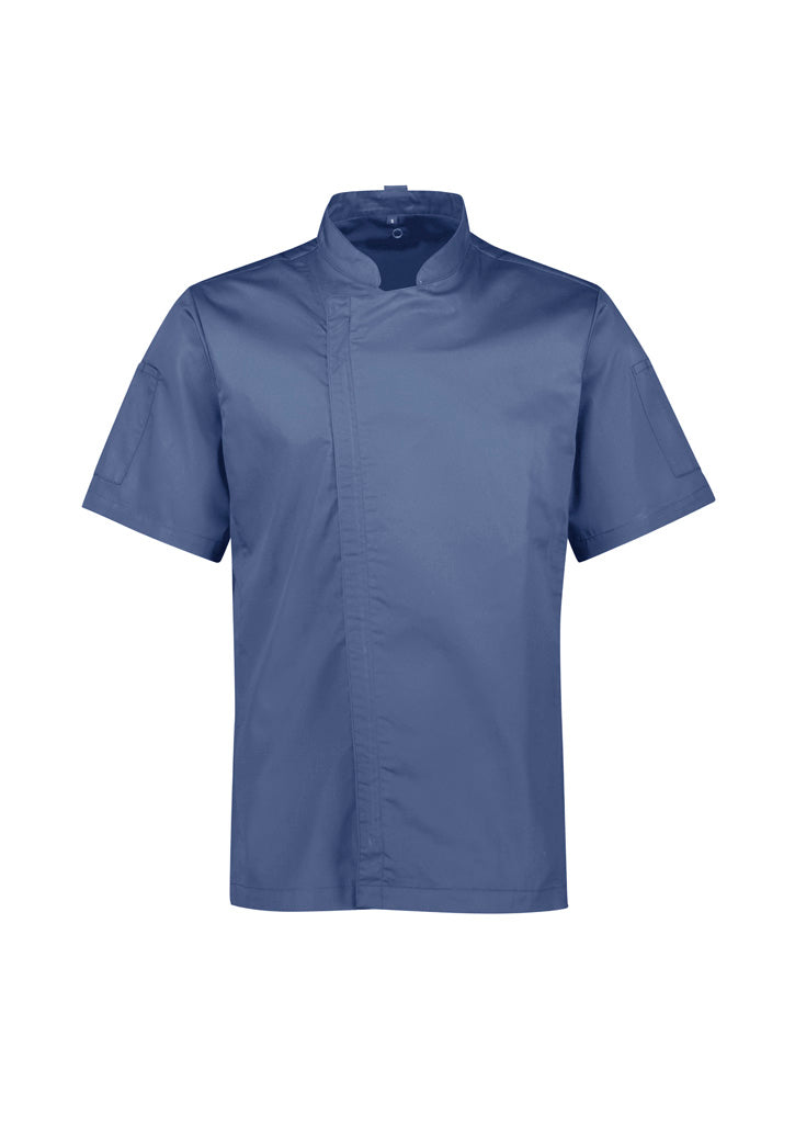 CH330MS - Biz Collection - Alfresco Mens Short Sleeve Chef Jacket Grey Smoke