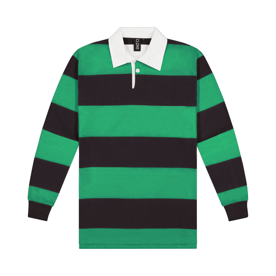 RJS - Cloke - Striped Rugby Jersey - Black/Kelly Green