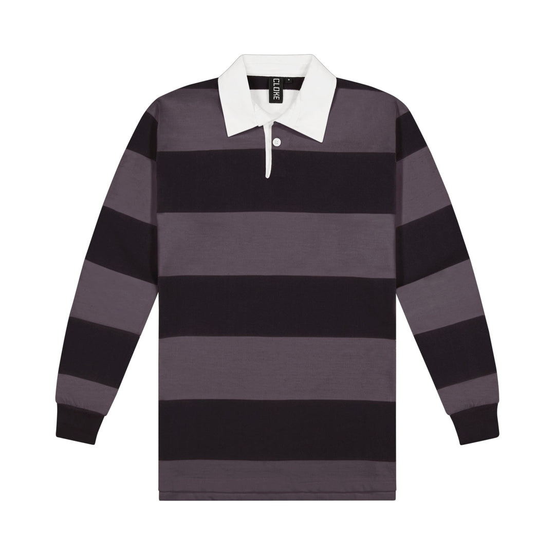 RJS - Cloke - Striped Rugby Jersey - Charcoal/Black