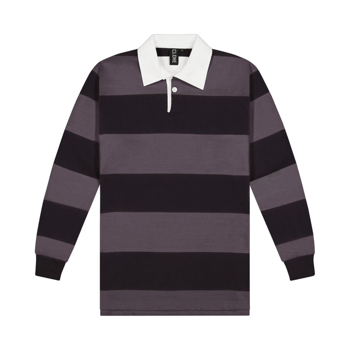 RJS - Cloke - Striped Rugby Jersey - Charcoal/Black