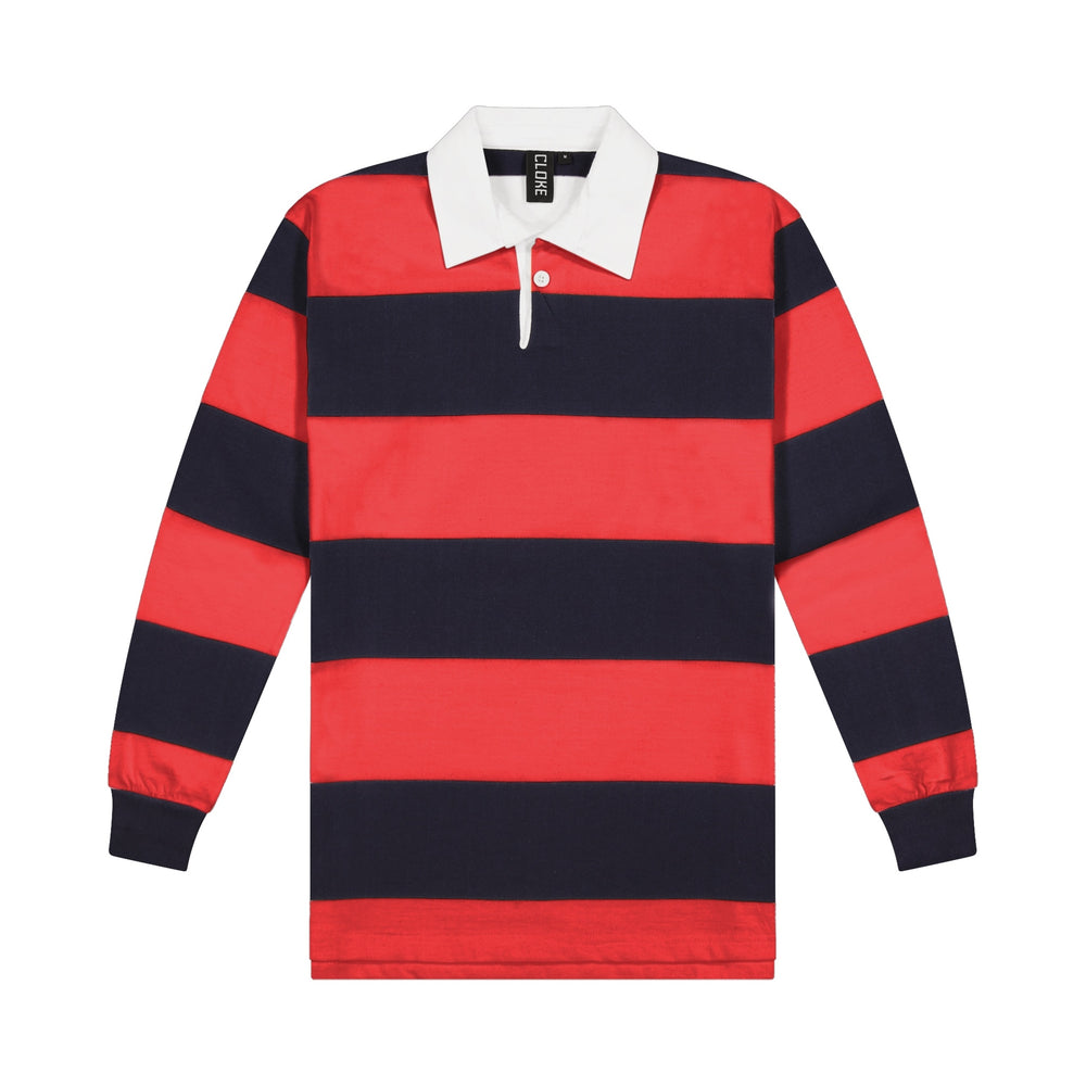 RJS - Cloke - Striped Rugby Jersey - Navy/Red