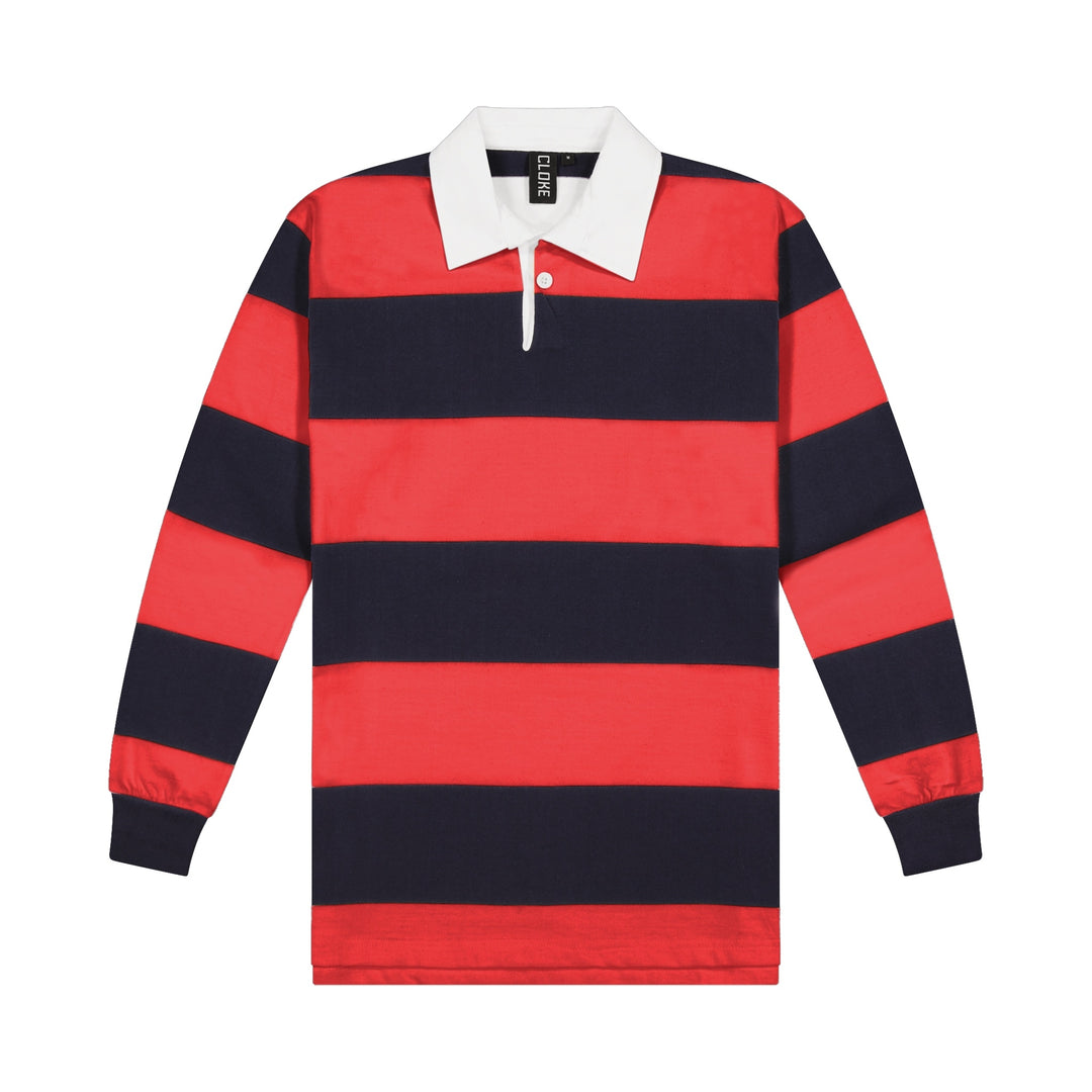 RJS - Cloke - Striped Rugby Jersey - Navy/Red