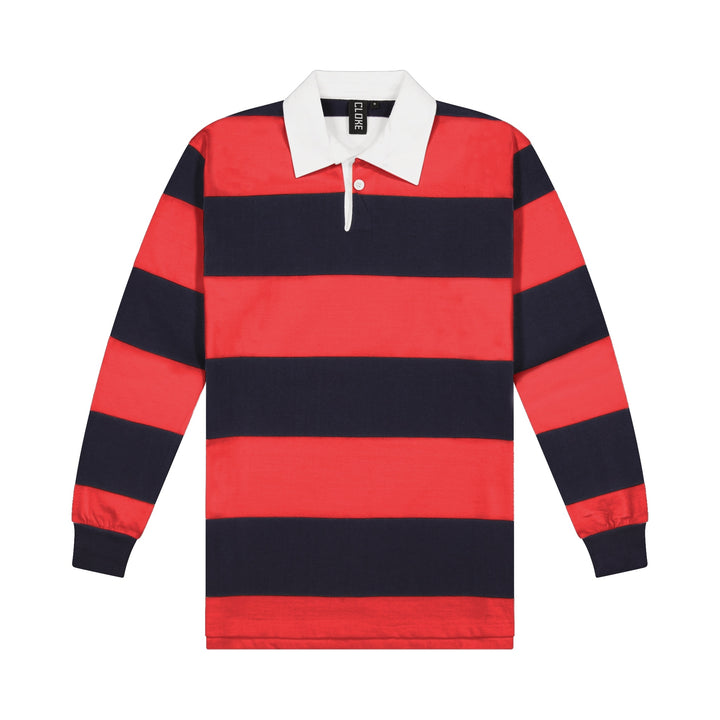RJS - Cloke - Striped Rugby Jersey - Navy/Red
