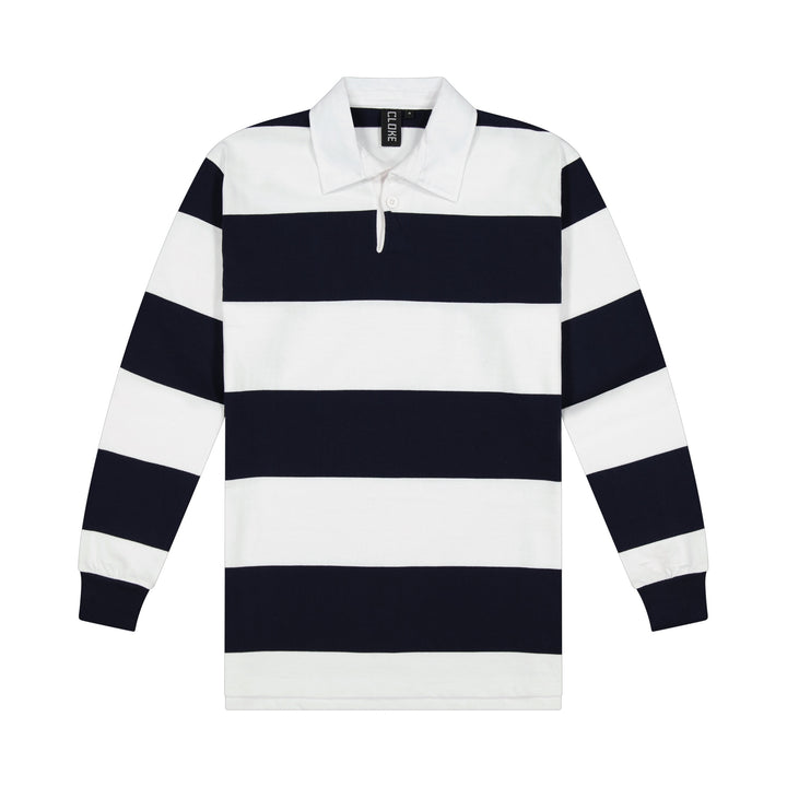 RJS - Cloke - Striped Rugby Jersey - Navy/white