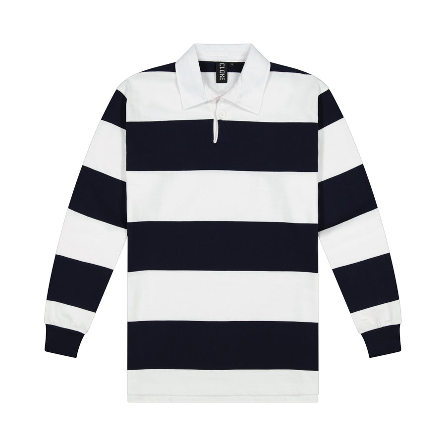 RJS - Cloke - Striped Rugby Jersey - Navy/white