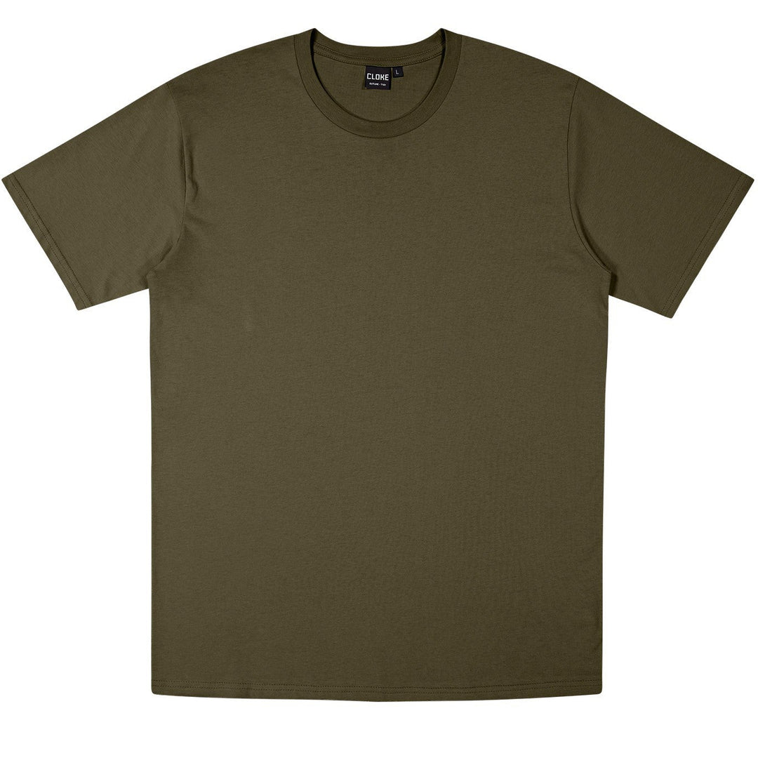 T101 - Cloke - Outline Tee - 185gsm Cotton - Khaki