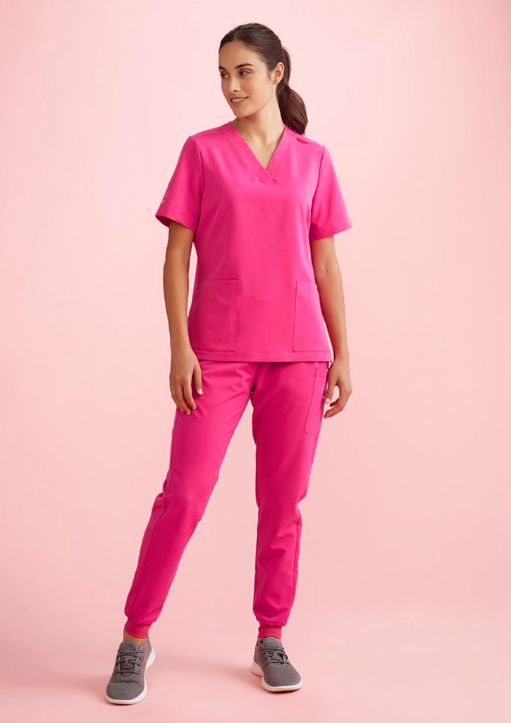 CSP241LL - Biz Care - Womens Pink Jogger Scrub Pant