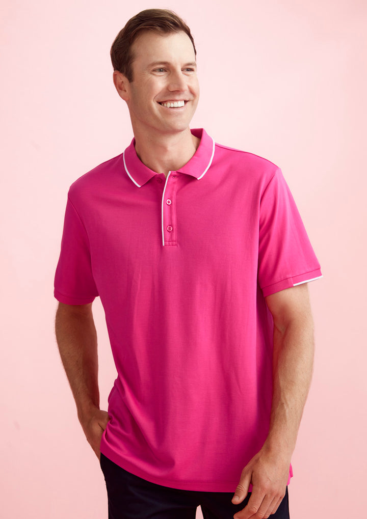 CST313MS - Biz Care - Mens Pink Short Sleeve Polo