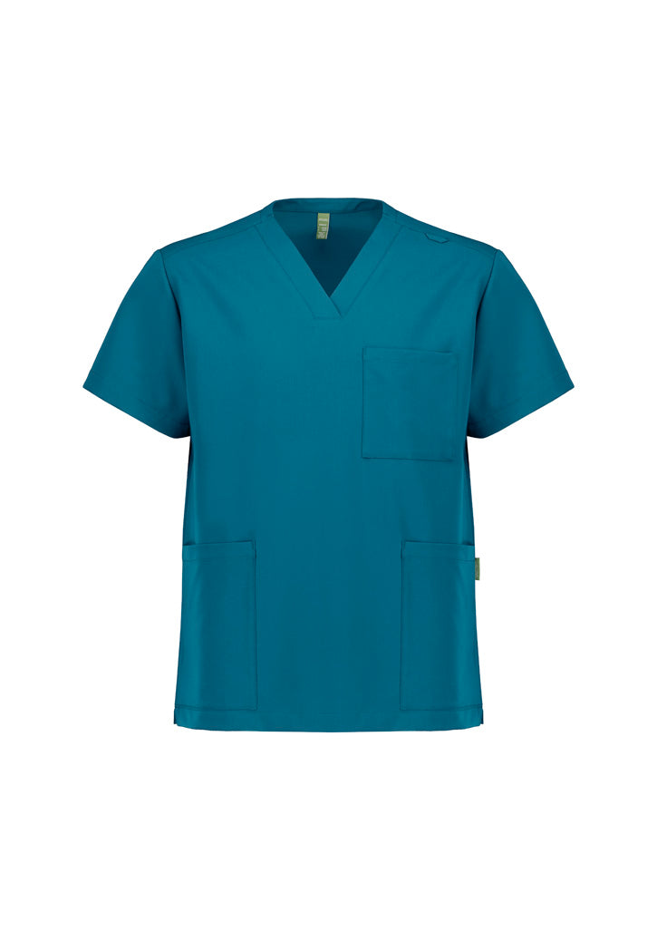 CU544US - Biz Care - Unisex Pulse V-Neck Scrub Top Caribbean Blue 