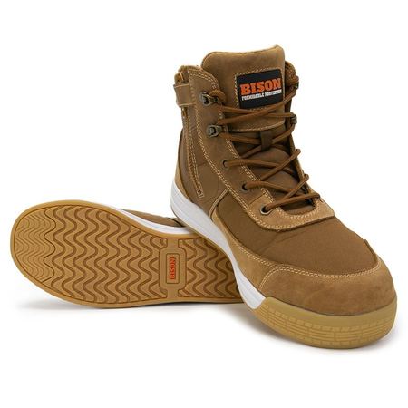 Dune - Bison - Low Cut Zip Side Lace Up Safety Boot