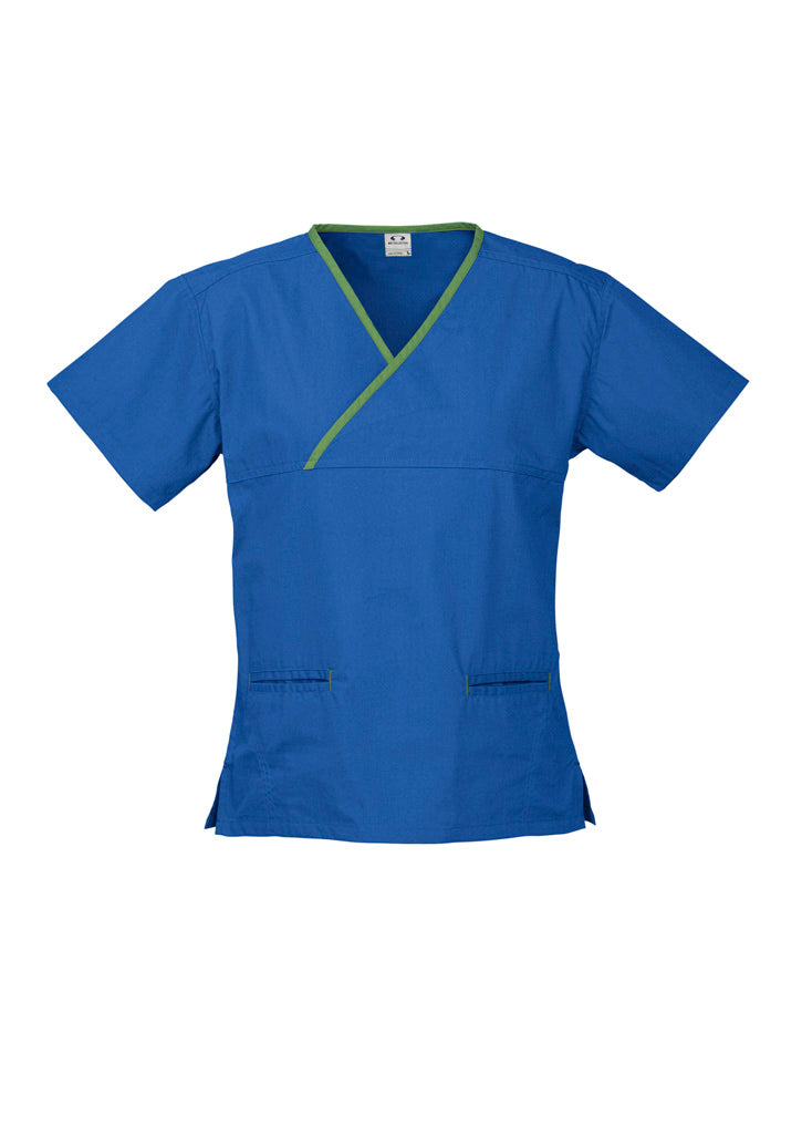 H10722 - Biz Collection - Womens Contrast Scrub Top Royal/lime