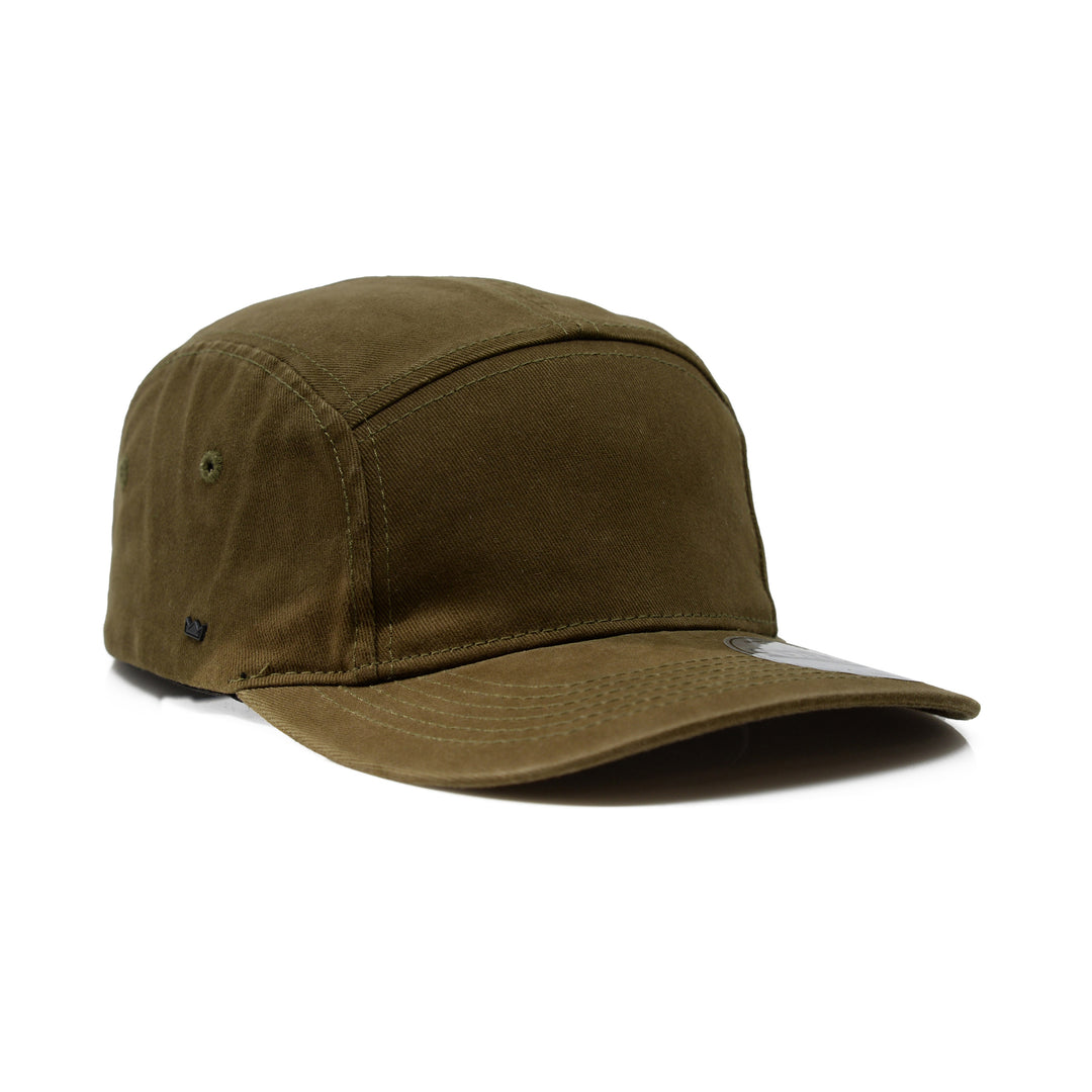 U22505 - UFlex - Washed Cotton 5 Panel Cap Military Green