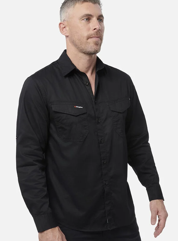 K14350 - King Gee - Tradies Lightweight Cotton Drill Long Sleeve Work Shirt
