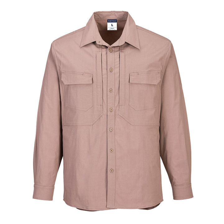 MS106 - Portwest - Utility Stretch Long Sleeve Shirt Sand