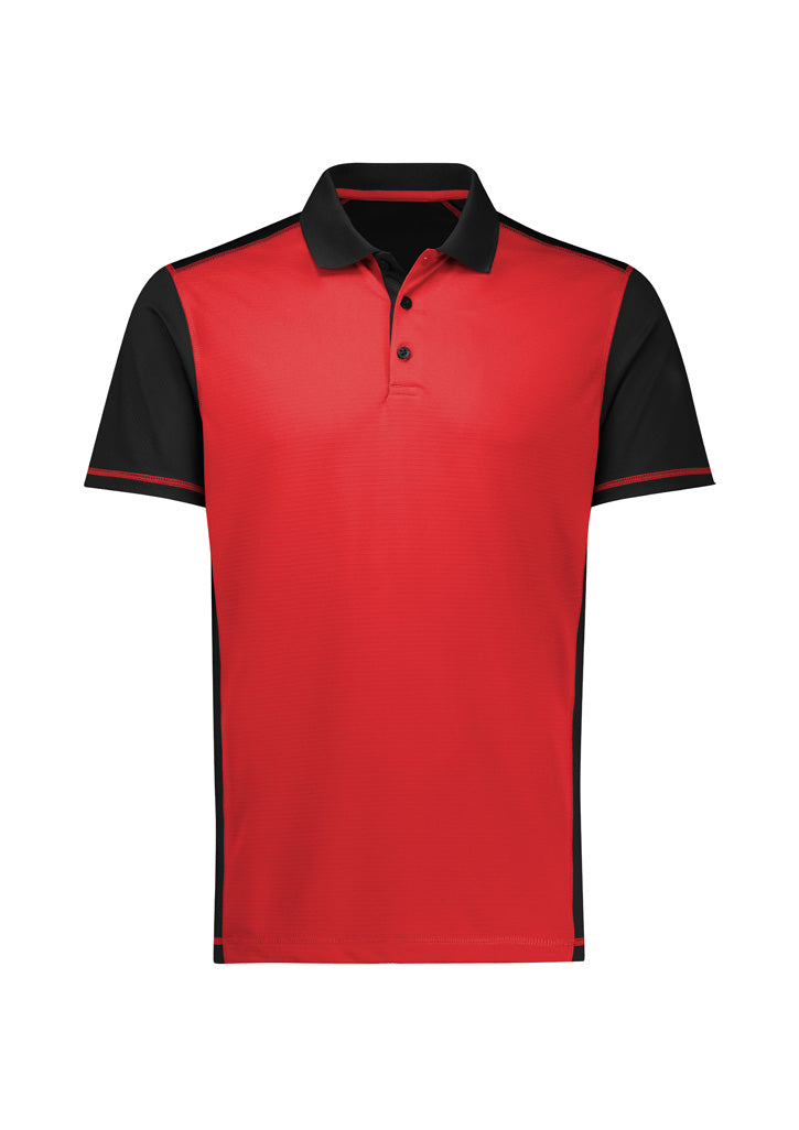 P419MS - Biz Collection - Mens Dart Short Sleeve Polo Black/Red