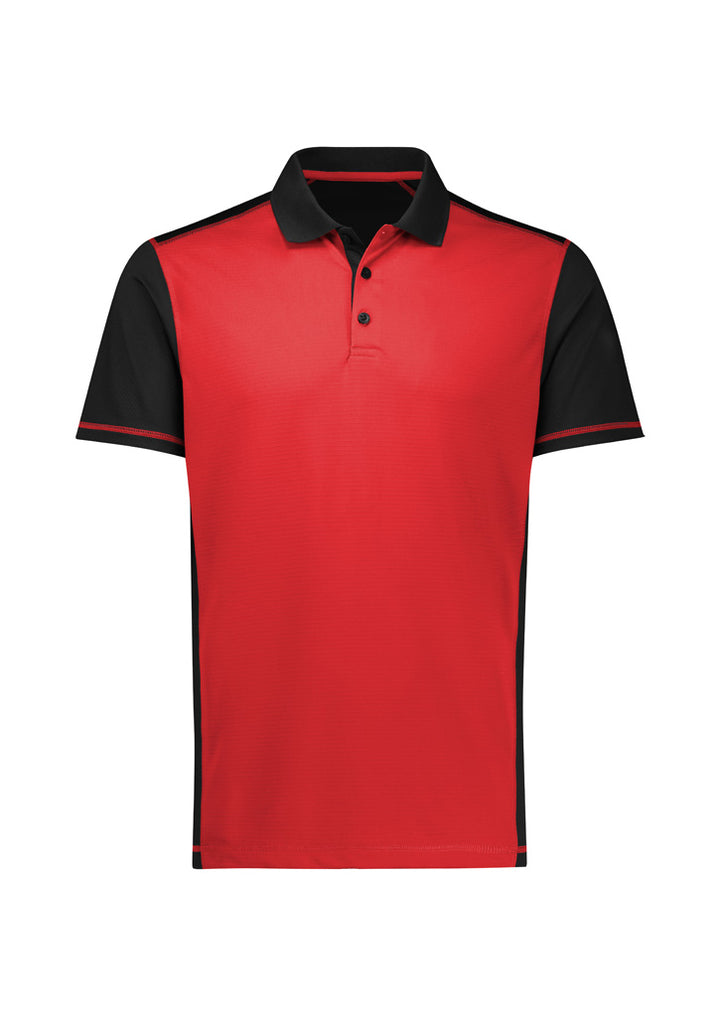 P419MS - Biz Collection - Mens Dart Short Sleeve Polo Black/Red