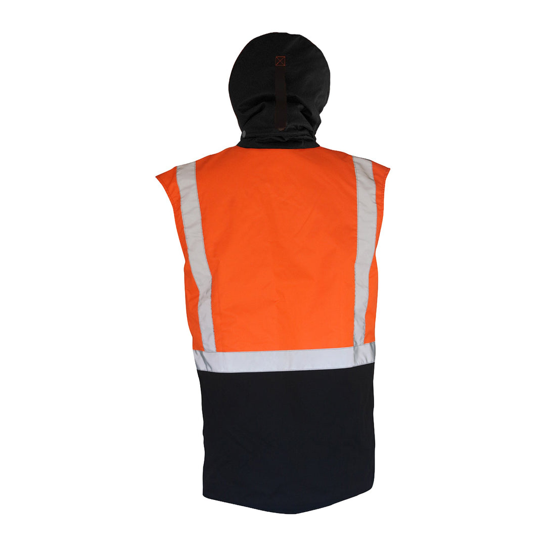 Esko PCO1349 Hi-Vis Hooded Oilskin Sleeveless Vest (Day/Night)