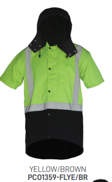 PCO1359 - Ranger Oilskin Workwear - Oilskin Day/Night Short Sleeve Vest with Hood