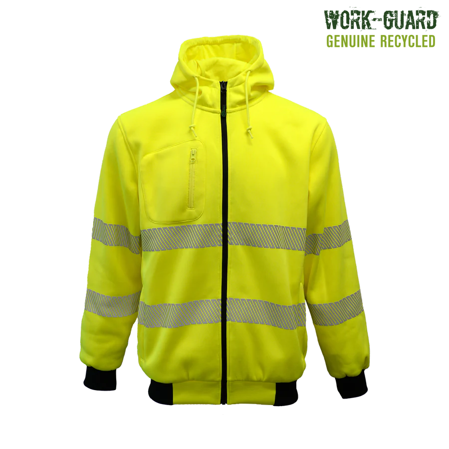 R503X Workguard Recycled Hi Vis Day/Night Zipped Hoodie Yellow 