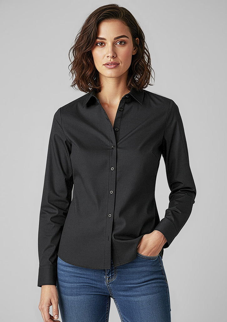 S127LL - Biz Collection - Ladies Memphis Shirt - Black