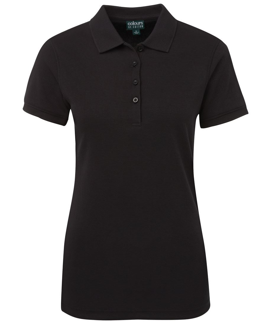 S2OP1 - Colours of Cotton - Ladies Ottoman Polo Black