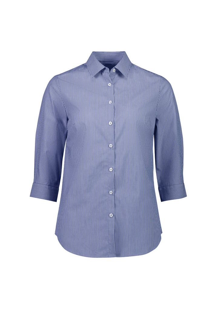 S336LT - Biz Collection - Womens Conran 3/4 Sleeve Shirt French Blue/White