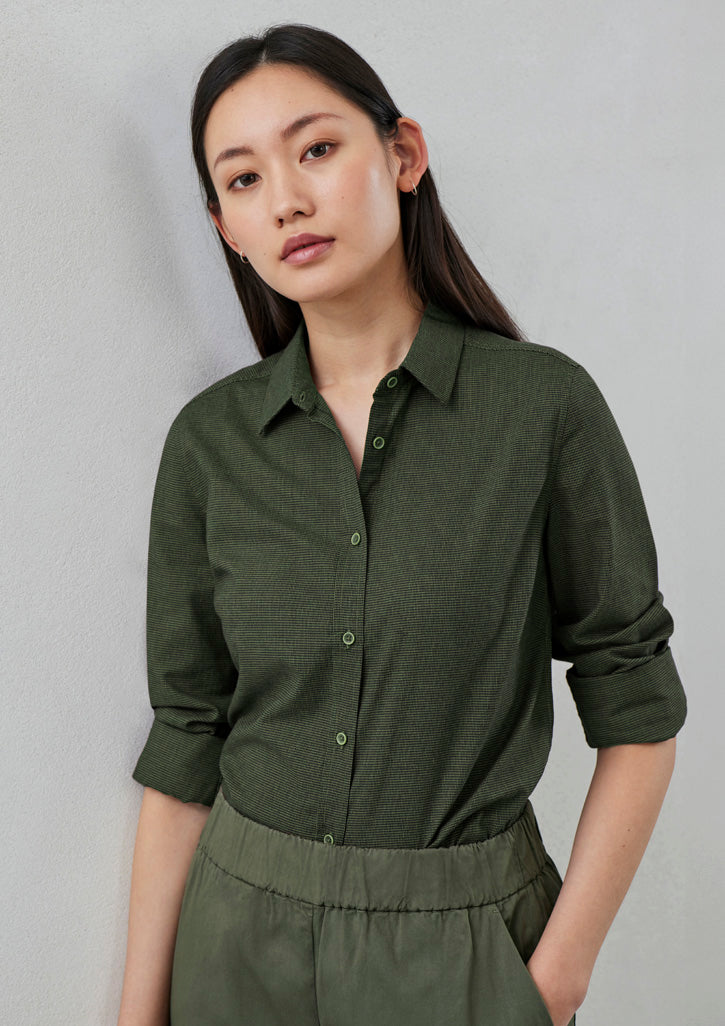 S421MLL- Biz Collection - Womens Soul Long Sleeve Shirt Olive