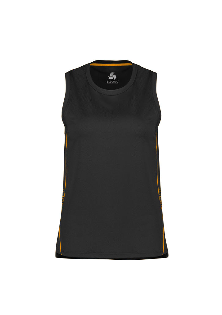 SG319L - Biz Collection - Womens Balance Singlet Black/Gold