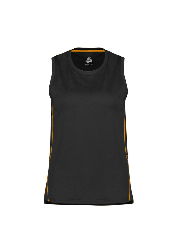SG319L - Biz Collection - Womens Balance Singlet Black/Gold