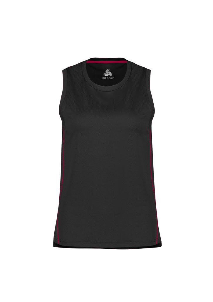 SG319L - Biz Collection - Womens Balance Singlet Black/Red