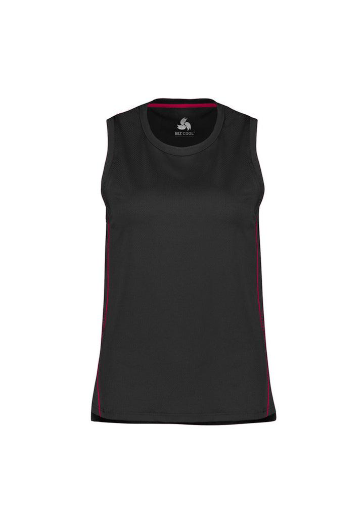 SG319L - Biz Collection - Womens Balance Singlet Black/Red