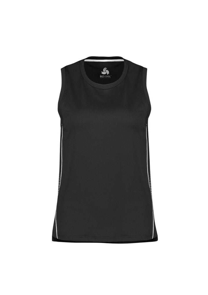 SG319L - Biz Collection - Womens Balance Singlet Black/White