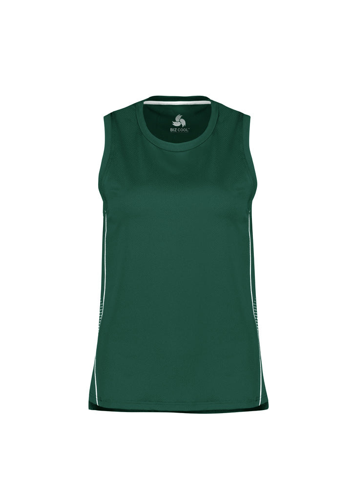 SG319L - Biz Collection - Womens Balance Singlet Forest/White
