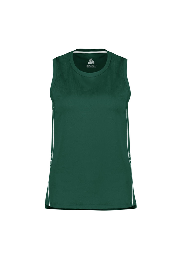 SG319L - Biz Collection - Womens Balance Singlet Forest/White